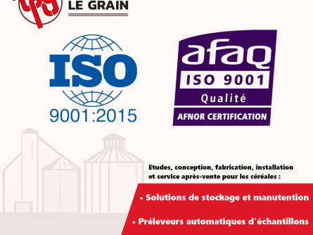 TOUT POUR LE GRAIN obtient la certification ISO 9001 !