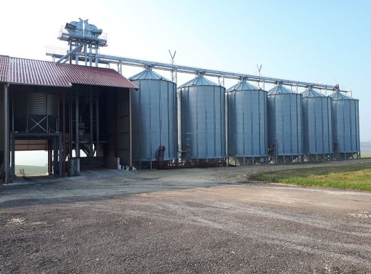 Stockage bio, 6 cellules coniques 500T, manutention 100T/h