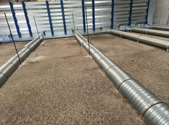 Réseau de ventilation avec murs palplanches