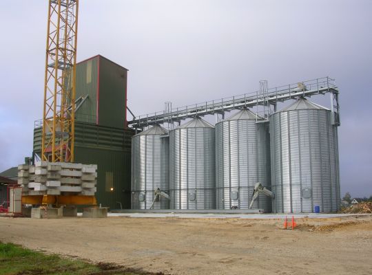 Stockage 4x250 T, manutention 100 T/h
